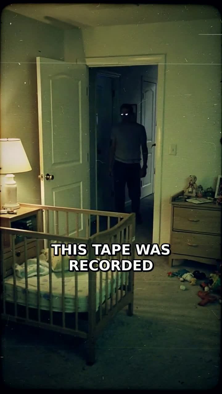 Found Footage: a 35-second 9:16 video Ginie rendered from the prompt "A babysitter's camcorder, tape 3, the night the baby monitor started answering" - Flux 2 Pro stills animated by Seedance 1.0 (fal), narrated by ElevenLabs, cast per story.